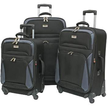 Geoffrey Beene Brentwood Collection 3 Pc Luggage Set, Black