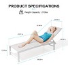 Crestlive Products Outdoor Pool Lounger Aluminum All-weather Adjustable Chaise Lounge Chair (Multi-color) - 3 of 4