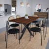 LeisureMod Ravenna 63" Rectangular Wood Dining Table with 6 Euston Wicker Dining Chairs - 2 of 4