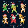 Men's Design By Humans Christmas Dabbing Cartoon Animals By shirtpublic T-Shirt - image 2 of 4