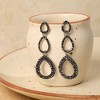 SOHI Women's Chrome Silver Hollow Teardrop Earrings - 2 of 4