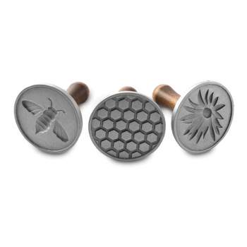 Nordic Ware Honeybee Cast Cookie Stamps, Silver