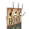 Aghana Digitals Vintage Print Wall-Mounted Coat Rack with 6 Metal Hooks, MDF Wood, Space-Saving - 4 of 4