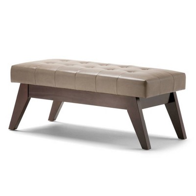 40" Tierney Mid Century Tufted Ottoman Bench Faux Leather - Wyndenhall