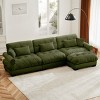 5 Pieces Sofa With Ottoman, 4 Seater Sectional Sofas Large With Waist Pillow And Throw Pillows, Large L Shape Sofa For Living Room-Cuddlewood - 2 of 4