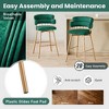 Kumasinova 26" Counter Height Bar Stools Set of 2, 180° Swivel Bar Stools for Kitchen Counter, Modern Upholstered Dining Chairs with Golden Iron Legs - 4 of 4