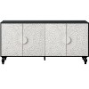 Okak Storage Cabinet with Carved Flower Door, Entryway Cabinet with Metal Handle Sideboard Cabinet for Living Room - 4 of 4