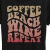 Women's - Instant Message - Coffee Beach Wine Repeat Short Sleeve Graphic T-Shirt - 2 of 4