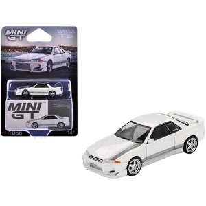 Nissan Skyline GT-R (R32) RHD  "Veilside Combat C-I" White with Gray Stripes Limited Edition 1/64 Diecast Model Car by Mini GT - 1 of 4