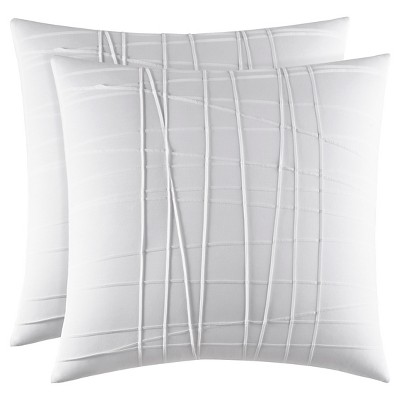 Variegated Pleats 2 Piece Euro Sham Set Euro - White - City Scene