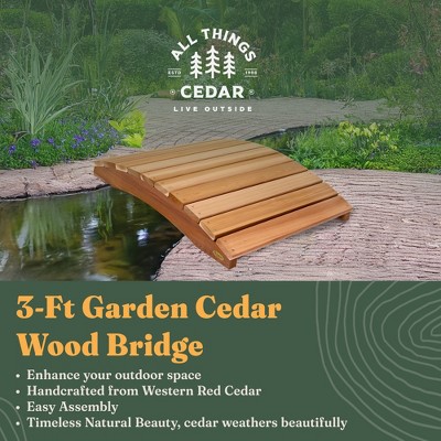 3 Ft Beige Western Red Cedar Garden Bridge