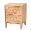 Baxton Studio Hosea Carved Honeycomb 2 Drawer Nightstand Natural - 2 of 4