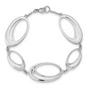 Black Bow Jewelry Double Oval Diamond Accent Link Bracelet in Rhodium Plated Silver - 3 of 4