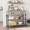 Whizmax Console Tables for Entryway, Small Entryway Table with 2 Drawers, Narrow Console Table with Storage Shelves for Living Room, Rustic Gray - 3 of 4