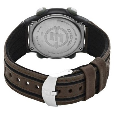Men's Timex Expedition Digital Watch with Nylon/Leather Strap - Black/Brown T48042JT, Size: Small