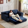 Modern Loveseat Sofa with Reversible Cushions and 2 Pillows , Deep Seat Couch Bed for Living Room, Bedroom, or Apartment-Tanpinhause - 3 of 4