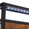 NicBex Metal Platform Bed Frame with Wooden Storage Headboard,Built in Charging Station and LED,No Box Spring Needed,Easy Assembly,Black+Brown - 4 of 4