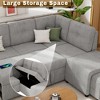 Whisen 94" Sectional Sofa Pull-out Sofa Bed L-shaped Sofa with Ottoman, Large Storage Space, Cup Holder and USB Ports - 3 of 4