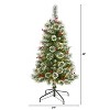 4ft. Frosted Pine Artificial Christmas Tree with 100 Clear LED Lights & Berries – Charming Small Holiday X-Mas Tree - 2 of 4