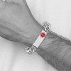 Black Bow Jewelry Men's Stainless Steel Red Enamel Medical I.D. Rambo Bracelet, 8.5 Inch - 4 of 4