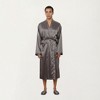 Anna-Kaci Men's Satin Robe with Waist Tie Belt and Front Pockets - 2 of 4