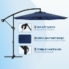 10FT Offset Cantilever Umbrella - 8-Rib Sun Shade, Push Button Tilt & Waterproof UV Protection - 3 of 4