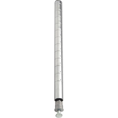 Quantum Storage Systems Post With Leveling Legs, 63"H, Numbered Grooves In 1" Increments