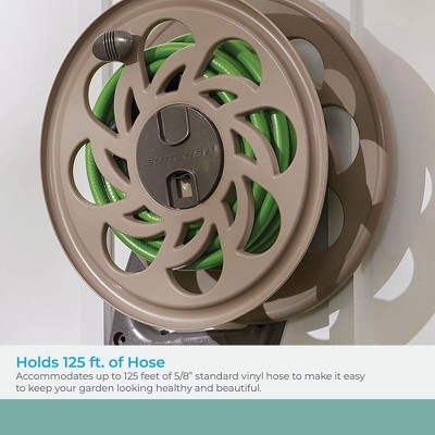 Suncast 125' Wall-Mounted Brown Resin Garden Hose Reel