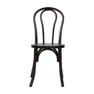 Early American Elm Wood Stackable Dining Chair with Curved Back