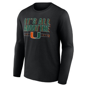 NCAA Miami Hurricanes Men's Long Sleeve Black T-Shirt - 1 of 3