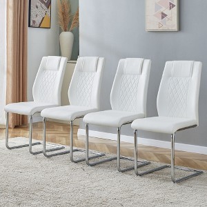 NicBex Faux Leather Dining Chairs Set of 4,Armless Upholstered Kitchen Chair with Plastic Anti-Slip Footpad for Dining Room,Kitchen - 1 of 4