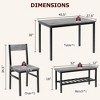 Homhougo Dining Table Set for 4, Modern Kitchen Table with Chairs and Bench Gray - 2 of 4