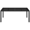 vidaXL Patio Table with Glass Top, Black 74.8"x35.4"x29.5" Poly Rattan - 4 of 4