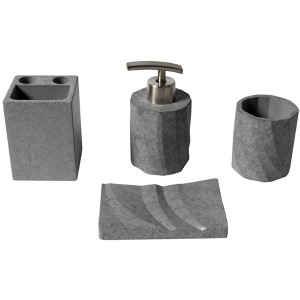 ALFI ABCO1019 4 Piece Solid Concrete Gray Matte Bathroom Accessory Set - 1 of 4