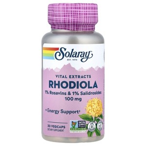 Solaray Vital Extracts, Rhodiola, 100 mg, 30 VegCaps - 1 of 4