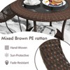 Tangkula Outdoor Side Table with Storage PE Wicker Patio Bistro Table with Tempered Glass Tabletop - 4 of 4