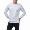 Pro Club Men's Heavyweight Cotton Long Sleeve Crew Neck T-shirt - White ...