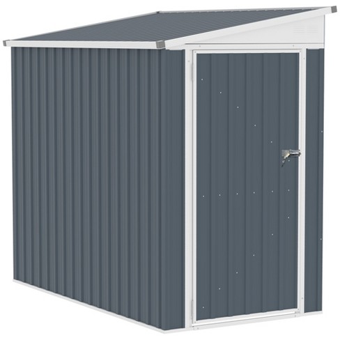 Outsunny Garden Metal Storage Shed, Outdoor Lean to Tool house with Lockable Door, 2 Air Vents & Steel Construction for Backyard, Patio, Lawn, Garage - image 1 of 4