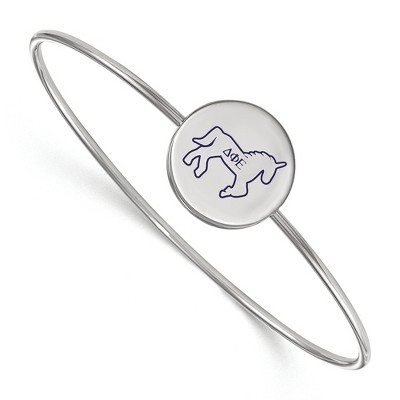 Black Bow Jewelry Sterling Silver Delta Phi Epsilon Greek Life Bangle Bracelet 8 Inch