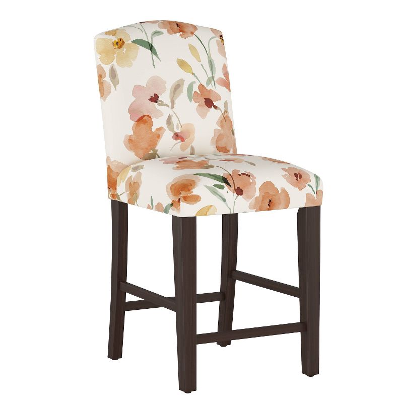 Skyline Furniture Alex Camel Back Counter Height Barstool with Botanical Print, 1 of 8