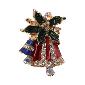 Unique Bargains Christmas Brooches Alloy Dripping Wax Red Green 1.65"x2.24" 1 Pc - 1 of 4