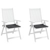 vidaXL Anthracite Garden Chair Cushions - Set of 2, Durable Oxford Fabric Outdoor Seat Cushions, Stylish and Comfortable Design, 15.7"x15.7"x1.2" - 4 of 4