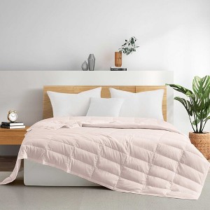 Puredown Ultra-Lightweight White Down Blanket, Soft Bed Cover For All Season - 1 of 4