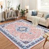 Charming Floral Washable Area Rug - Non-Slip Low Pile Large Rug for Living Room, Bedroom, Farmhouse, Dining Room & Kids Playroom - 2 of 4