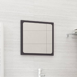 vidaXL Bathroom Mirror Gray 15.7"x0.6"x14.6" Engineered Wood - 1 of 4