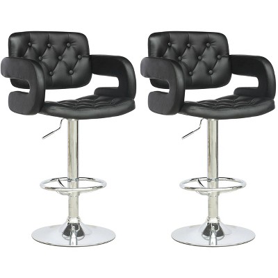 Set of 2 Counter And Barstools Black - CorLiving