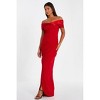QUIZ Women's Scuba Crepe Satin Bardot ruched Maxi Dress - 3 of 4