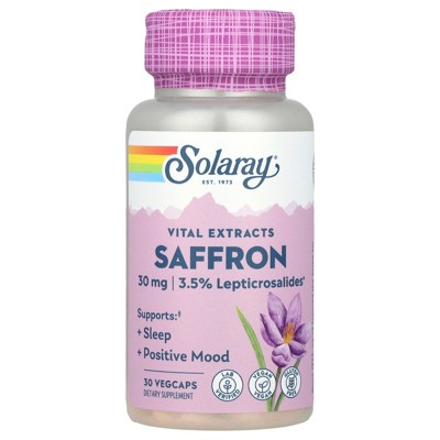 Solaray Vital Extracts, Saffron, 30 mg, 30 VegCaps