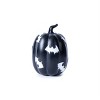 Halloween Spider and Bat Pumpkin Figurine Set Polyresin – Stylish Black–White Indoor Decor Accent by Melrose - 4 of 4