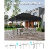 10x10 Pop Up Canopy, Outdoor Tent with Portable Roller Bag & One Button Push Setup, 3 Adjustable Height 4 Weight Bags 8 Stakes 4 Guy Ropes - 4 of 4
